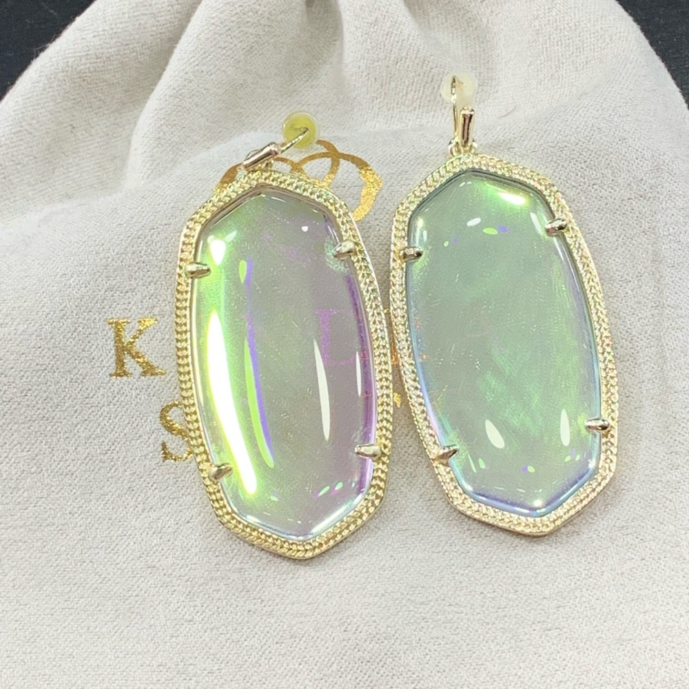 Kendra Scott Danielle Gold Drop Earrings in Dichroic Glass